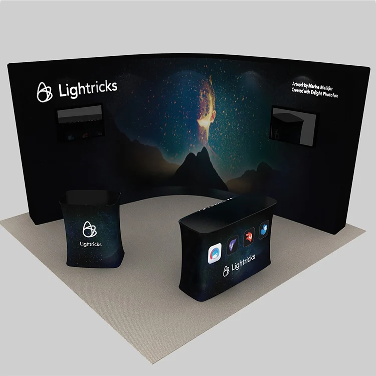 Custom Printed Stand Portable Equipment trade show marketing displays 10x20 booth