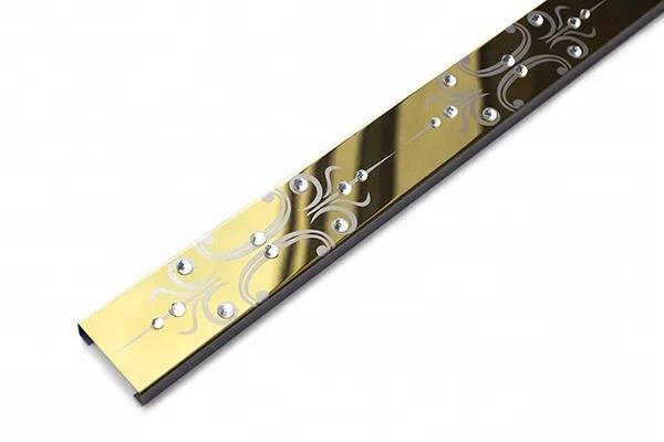 JECA Stainless Steel Decorative Border Trim For Bathroom And Bedroom Wall Decoration I-Shape Decorative Profiles With Diamond