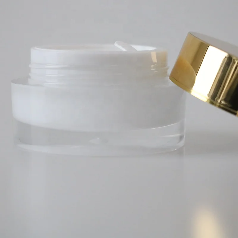 
custom round container with gold cap cosmetic 30g acrylic cream jar 1 oz jar for skin care 