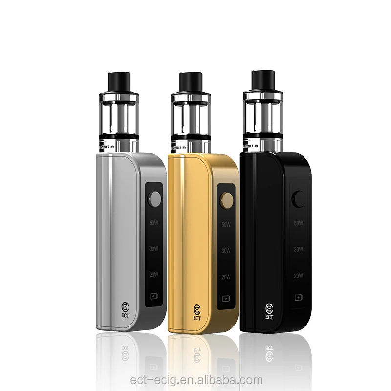 
new starter kit 20W/30W/50W adjustable wattage Vapor Mod box ECT C50 KIT e-cig 