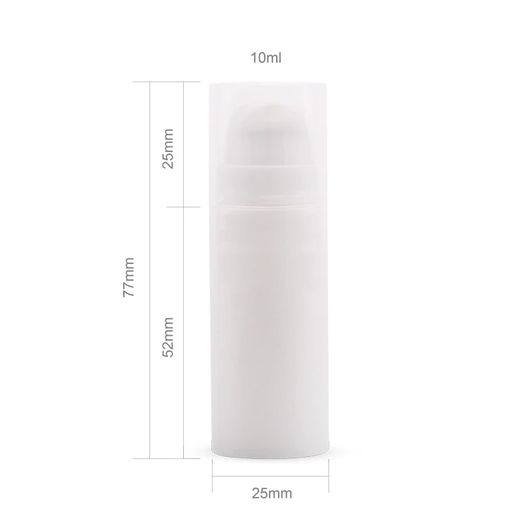 Free sample white 5ml 10ml 15ml pcr airless pump bottle cosmetic,all plastic pp airless lotion pump bottle,garrafa sem ar