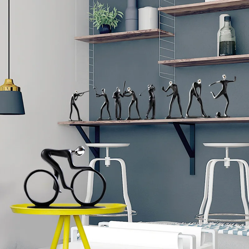 Handmade resin tennis golf sports figure resin abstract art craft