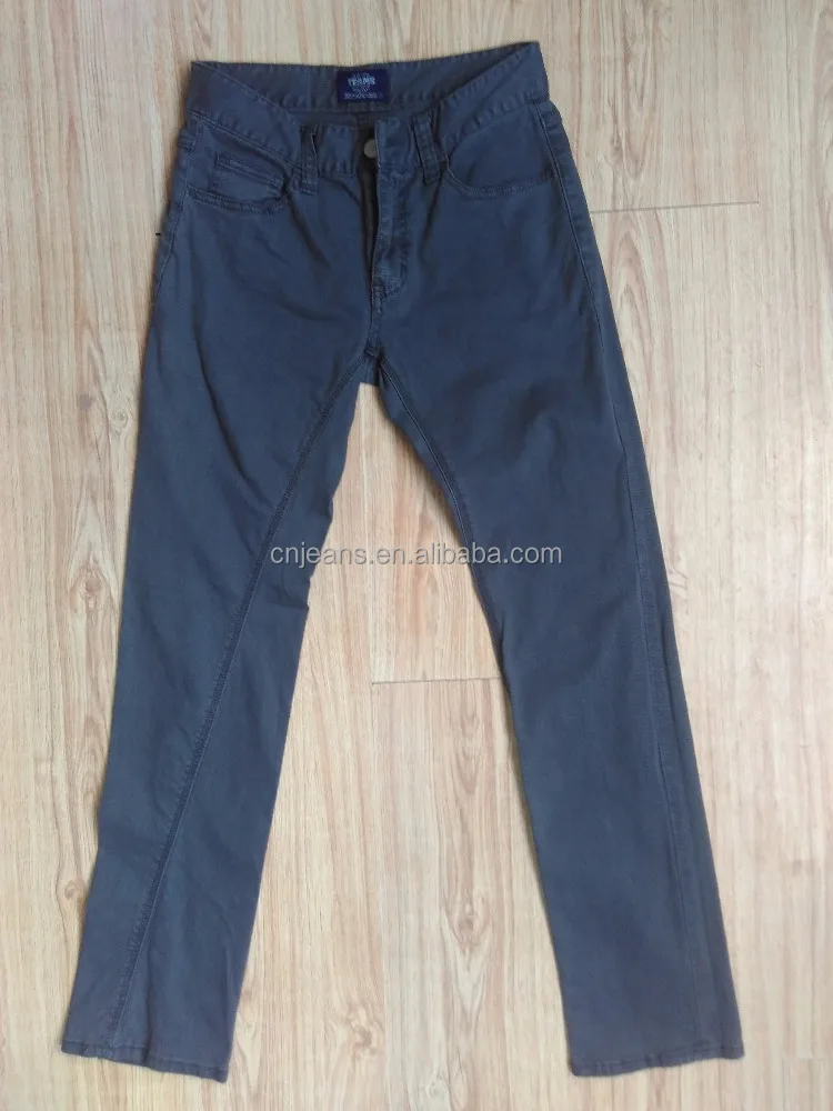GZY stock lots 97% cotton 3% elastane fabric colored breathable pants for men