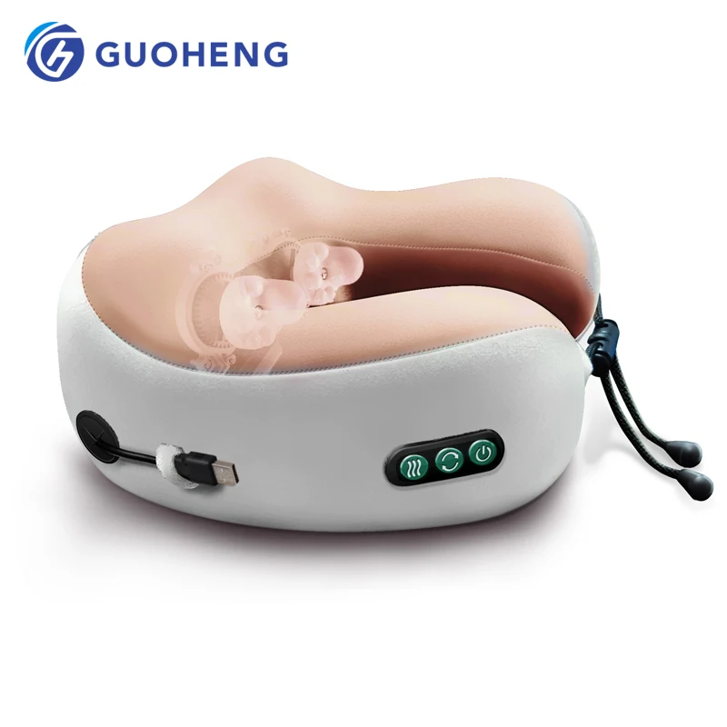 GUOHENG Travel Commercial Portable U - Shaped Vibration Travel Pillow Neck Massage 2022 Guoheng Wholesale Business Wireless Portable