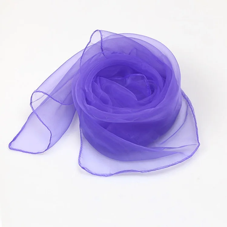 Scarves Custom Chiffon Solid Square Small Hair Silk Scarf 60*60cm