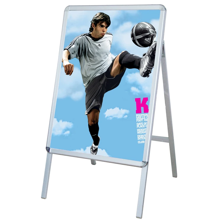 Sidewalk sign snap a frame iron board poster stand display with rider