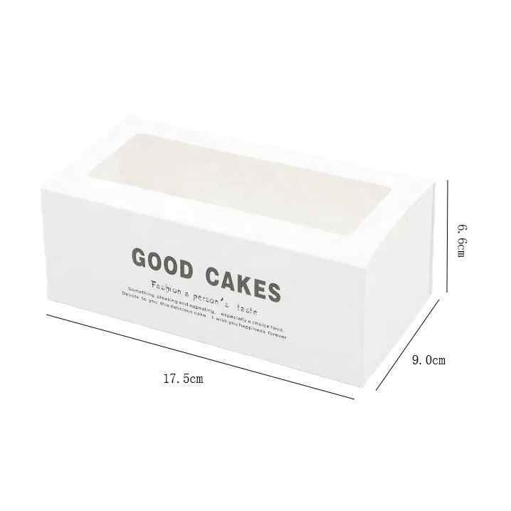Disposable Custom Logo Baked Pastry Swiss Roll Hot Dog Folding Packaging Cake Box With Window