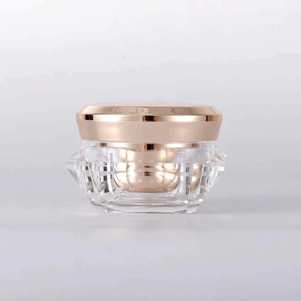 Роскошный Золотой Серебряный крем, акриловый высококачественный косметический образец 15 г, Акриловая банка для крема для лица