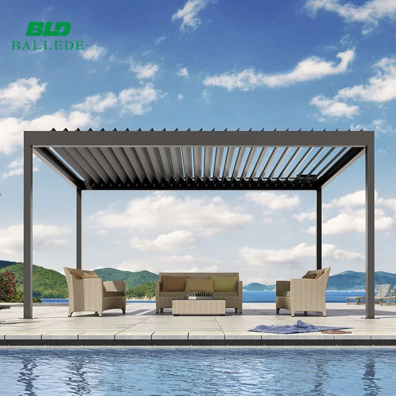 Motorized Patio Roof Deck Bioclimatic Outdoor Waterproof Pergola Canopy