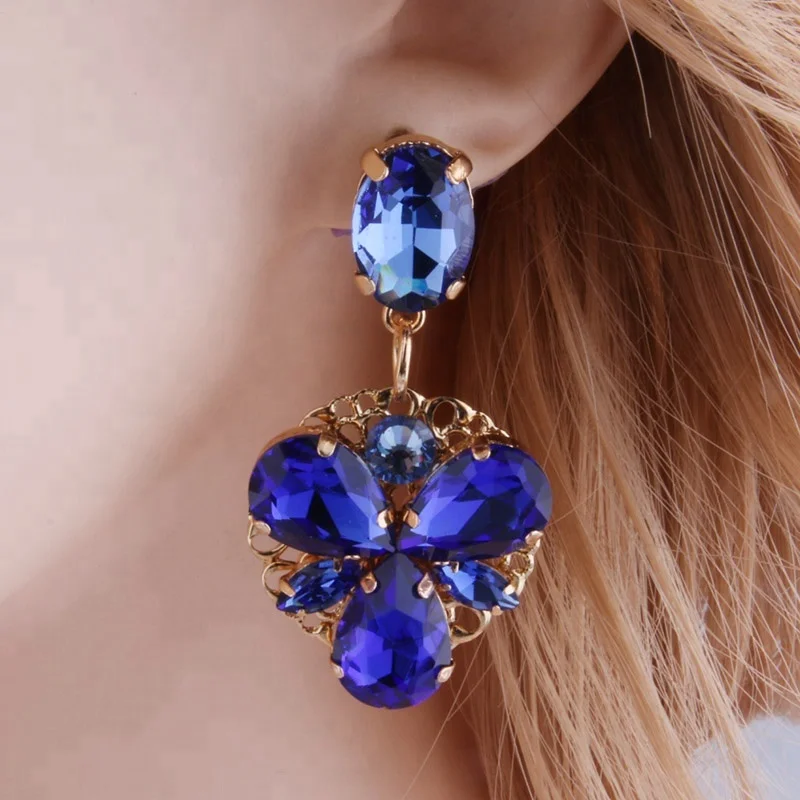 
NeeFu WoFu Drop Earrings Brand Crystal Earring Big Earring Large Long Glass Brinco Ear Oorbellen Christmas Gift 