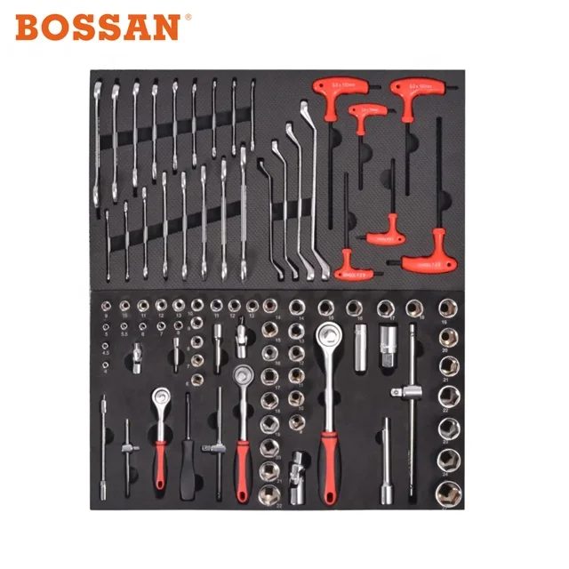 480 pieces Bossan 7-drawers up and down tool cart trolley with a 4-drawers cabinet inside