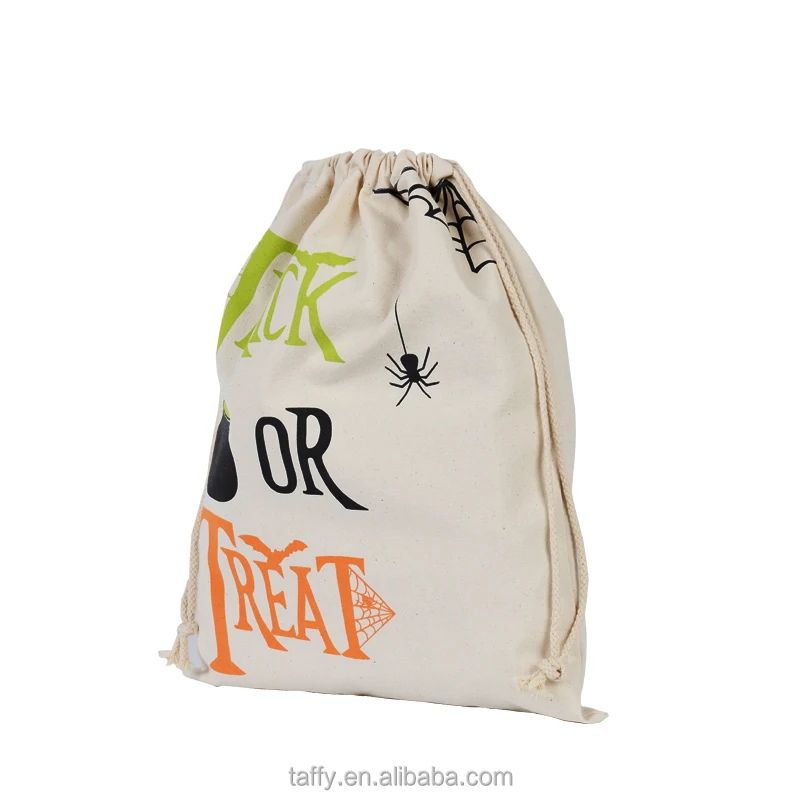 
2017 new Vintage Drawstring Trick Or Treat Halloween candy Bag Sack holder props 