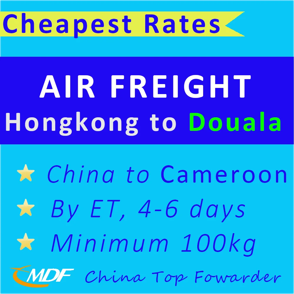 Cheap Air Freight Shipping Rates China to Douala Cameroon / Logistics Forwarder From Hongkong ET Air Cargo Services to DLA