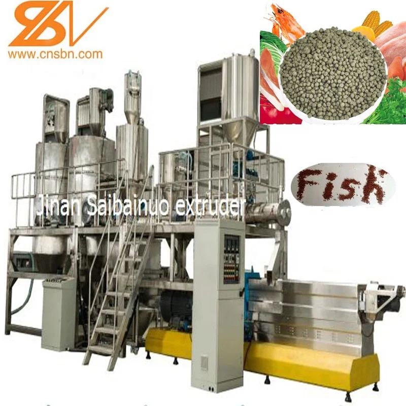 
100kg-6ton/h twin screw extruder automatic dry kibble pet food extruder 