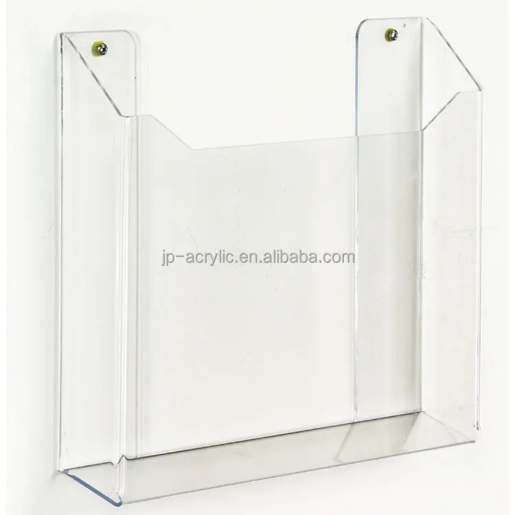 
Wall mount transparent plexiglass brochure newspaper holder 