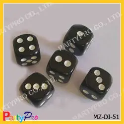 
black round 1-6 dot dice 