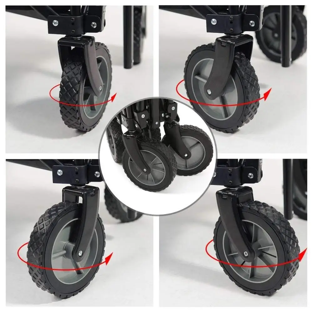 Utility folding wagon wheels scented sand beach wagons 7 inch wheels camping wagons