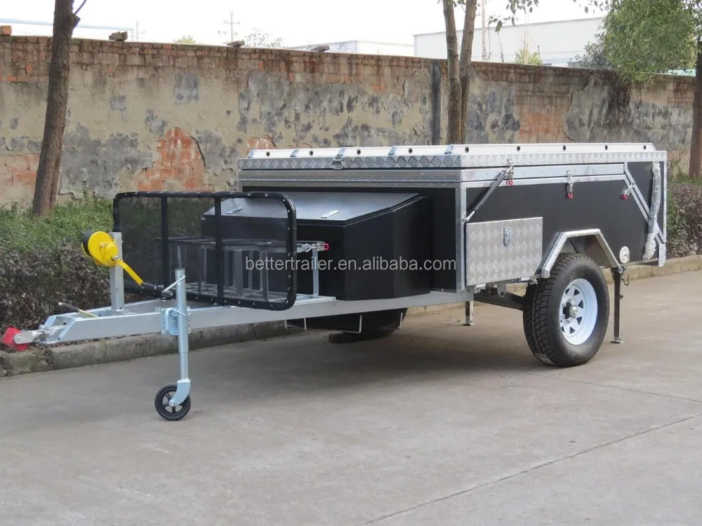 automatically open three room box tent trailer