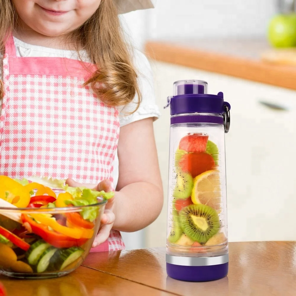 2018 Amazon Hot Sale New Product 550ml Free Sport Flip Top Lid Tritan Fruit Infuser Water Bottle