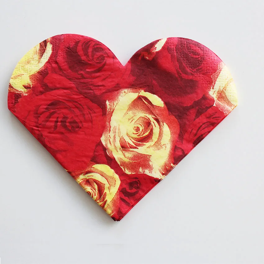 20 count Heart shape decoupage paper napkin for sale