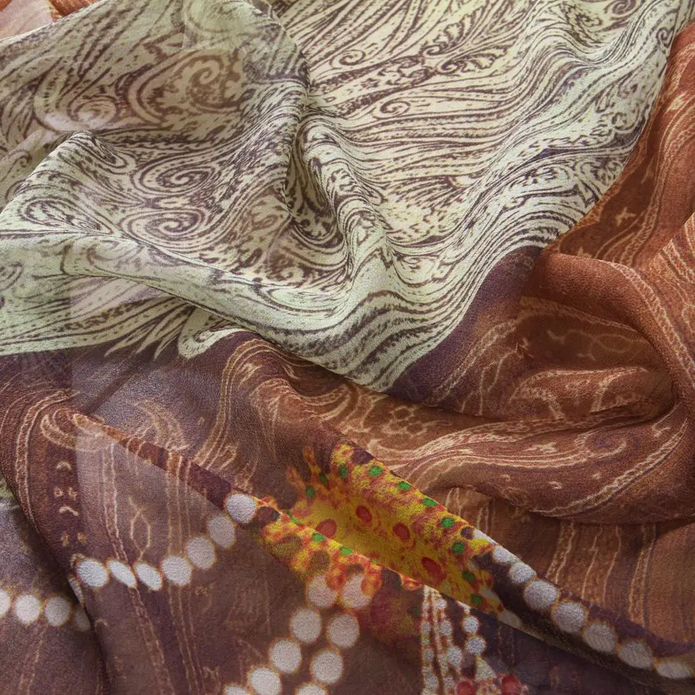 6mm floral printed pure silk georgette fabric