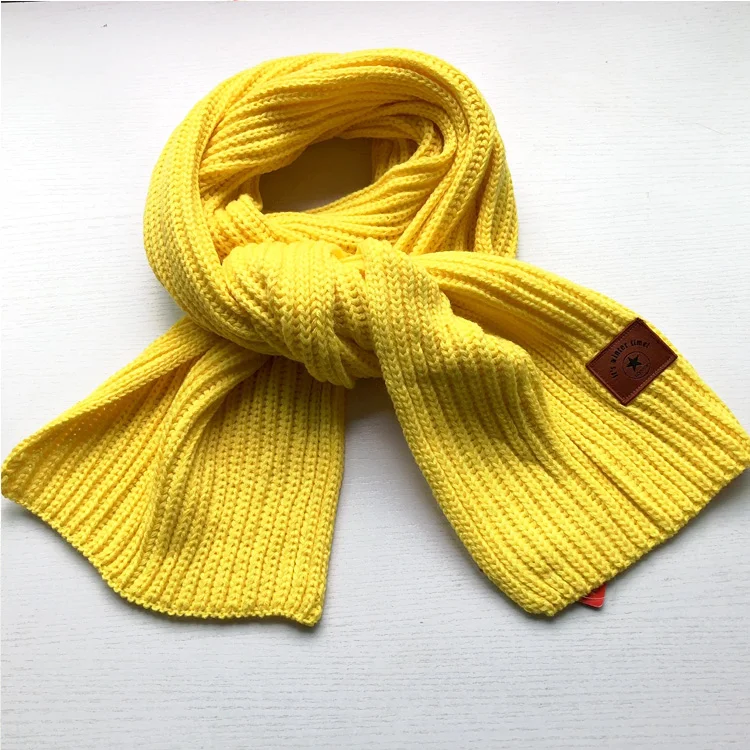 Parent Child Candy Color Thickened Knitted Scarf Winter Children Scarf Personally Set