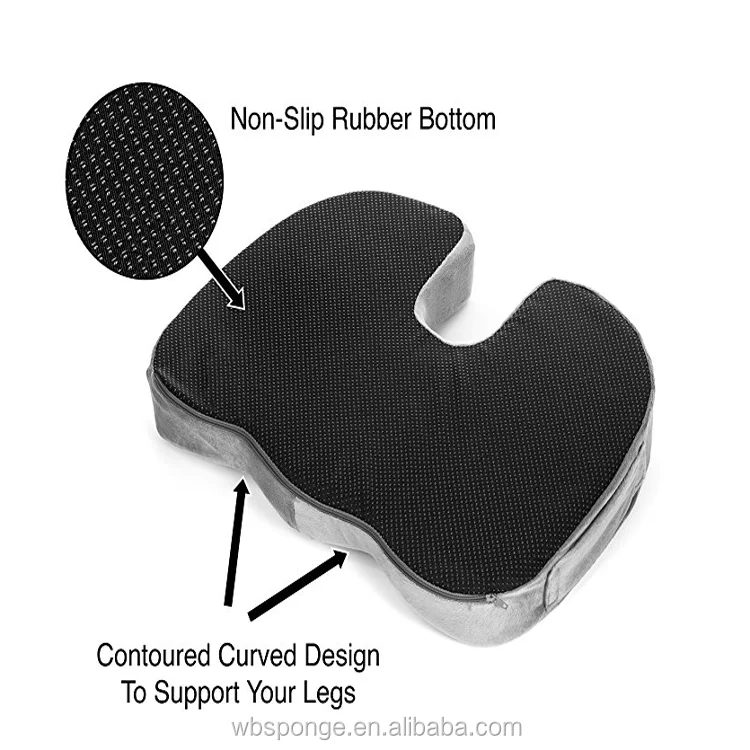 Gel Memory Foam Coccyx seat back Cushion