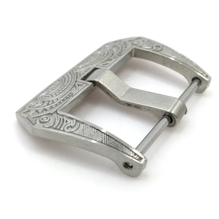 
22mm high-grade leather strap pin buckle stainless steel embossed watch buckles 