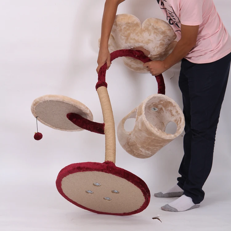 New adjustable cute cat scratcher tree house