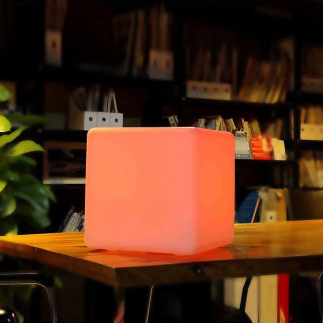Led lighting furniture cube seat illuminated PE material led cube chair light up