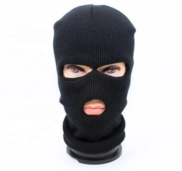 
Factory Wholesale Winter Acrylic Keep Warm 3 Hole Ski Face Mask Windproof Ear Balaclava Knitted Cap 