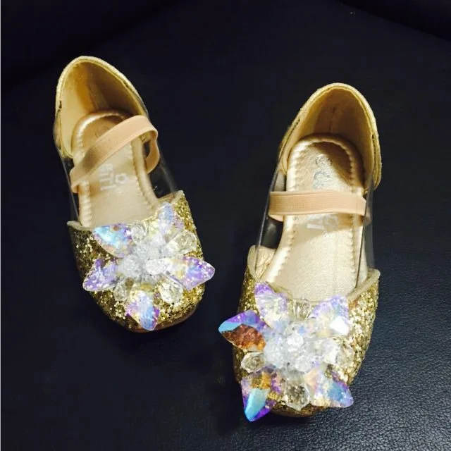 
YY10218S Hot selling glitter crystal decoration shoes kids girls sequins dance shoes 