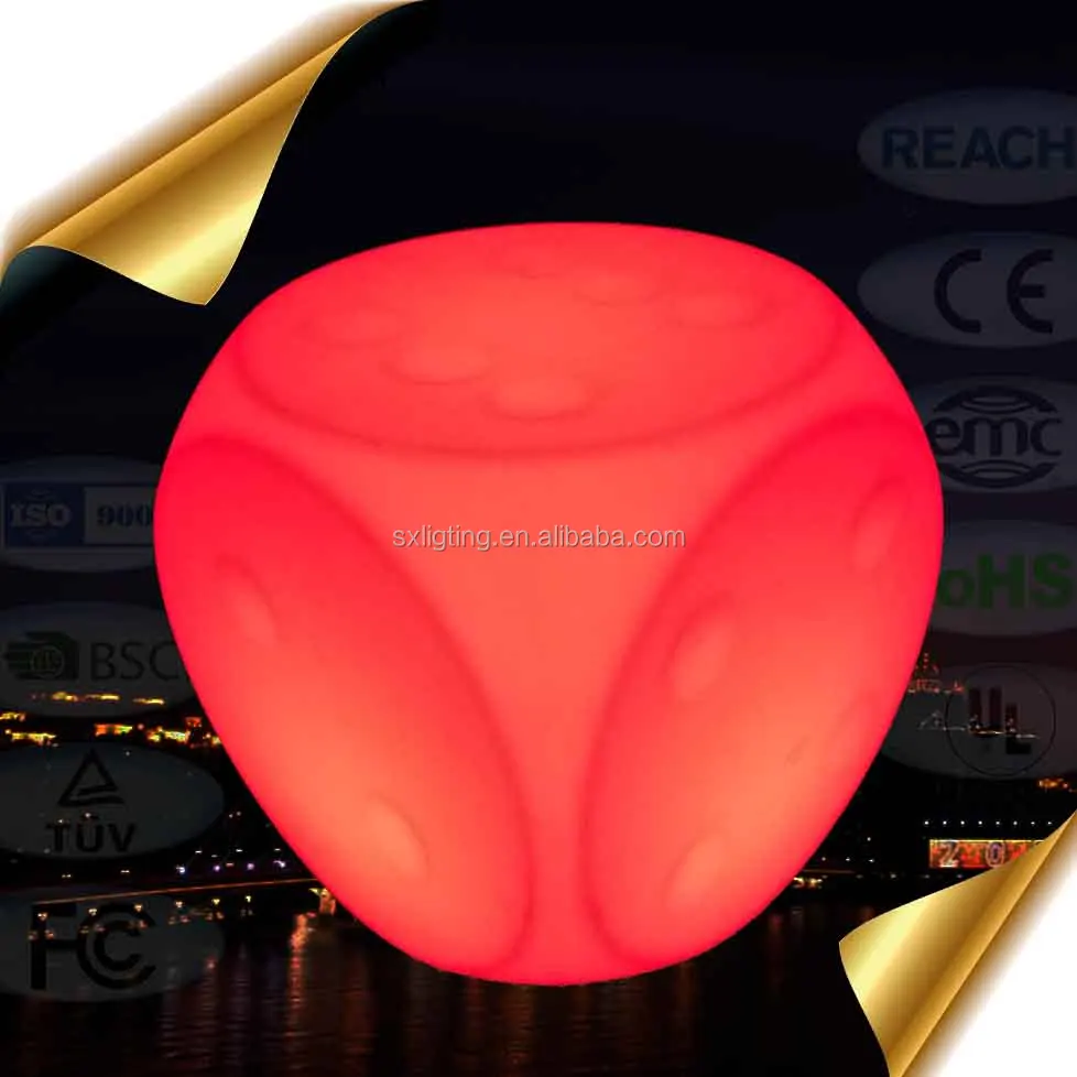 
SX-4040-STL 40*40*40cm Color Changing LED Dice Cube Stool / Luminous LED Dice Cube Stool 