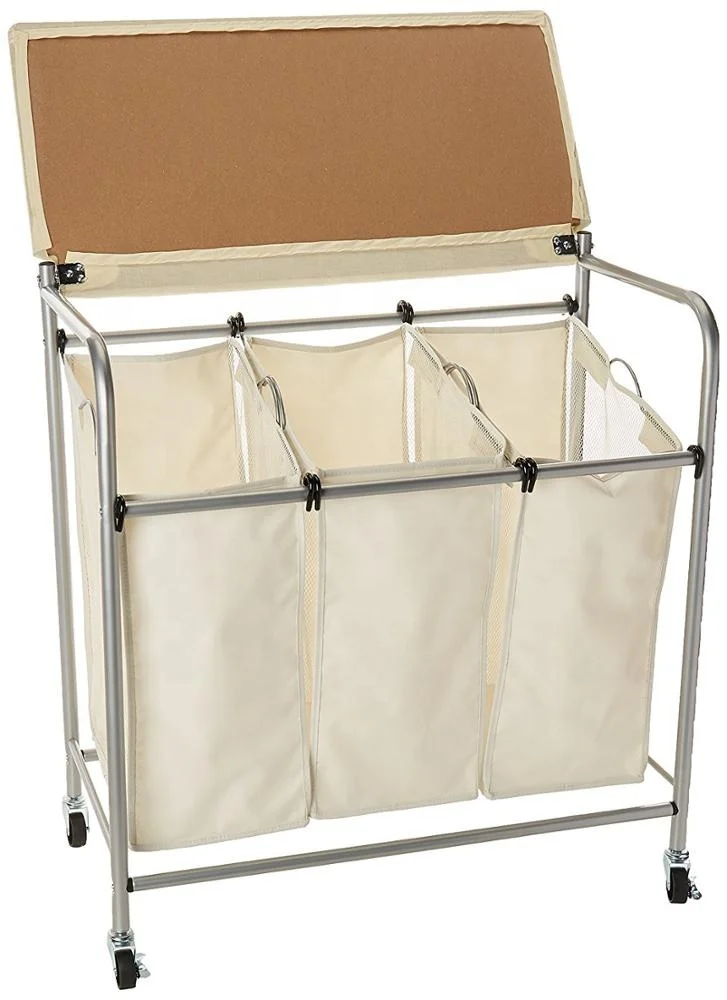 2019 best selling 600D oxford fabric home folding Service Hotel wheeled laundry cart with ironing board