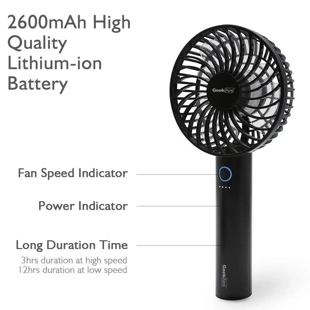 5 Speed 4 Inch Pocket Size Prismate FrancFranc Hot-sale Battery Operated Fan Portable USB Handheld Personal Table Desktop Fan