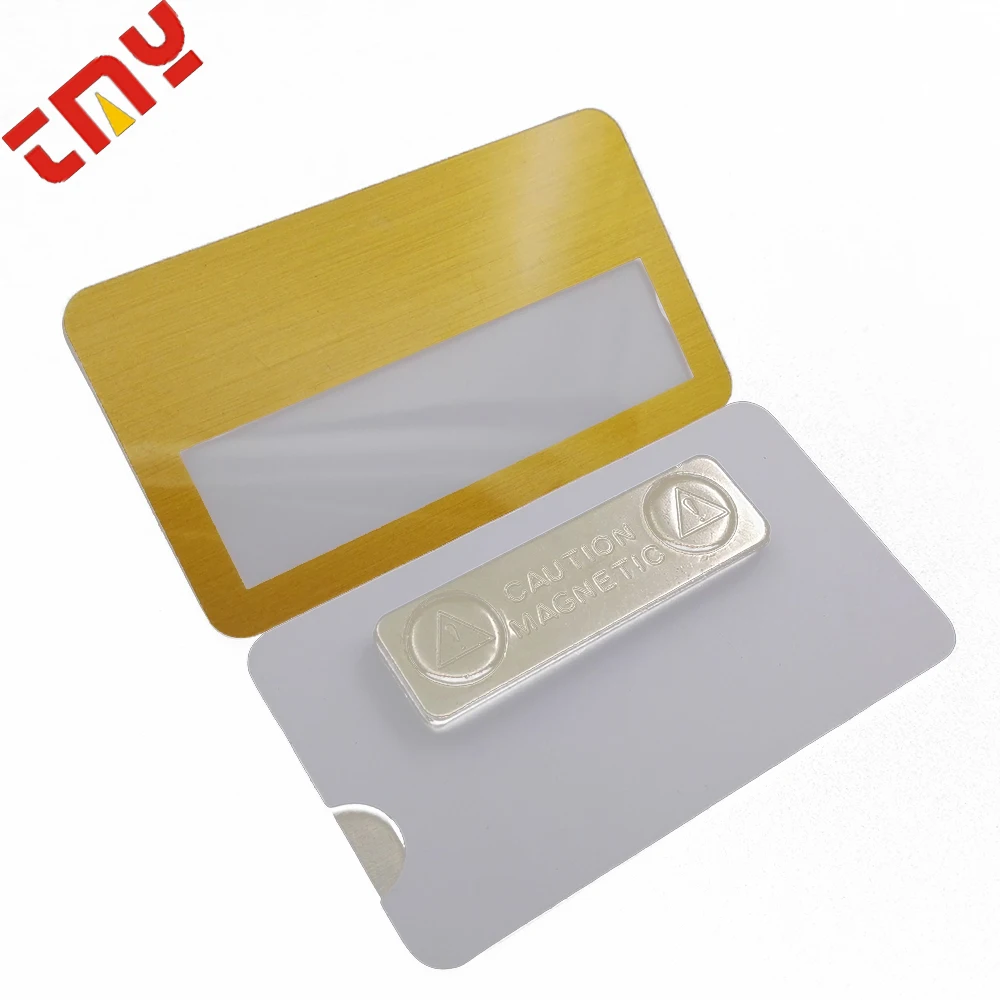 Custom Plastic PVC Reusable Name Badge With Magnet With Pin