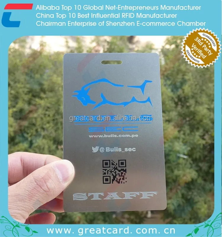 
Silver Plated Stainless Steel QR Code Platinum Member Card 