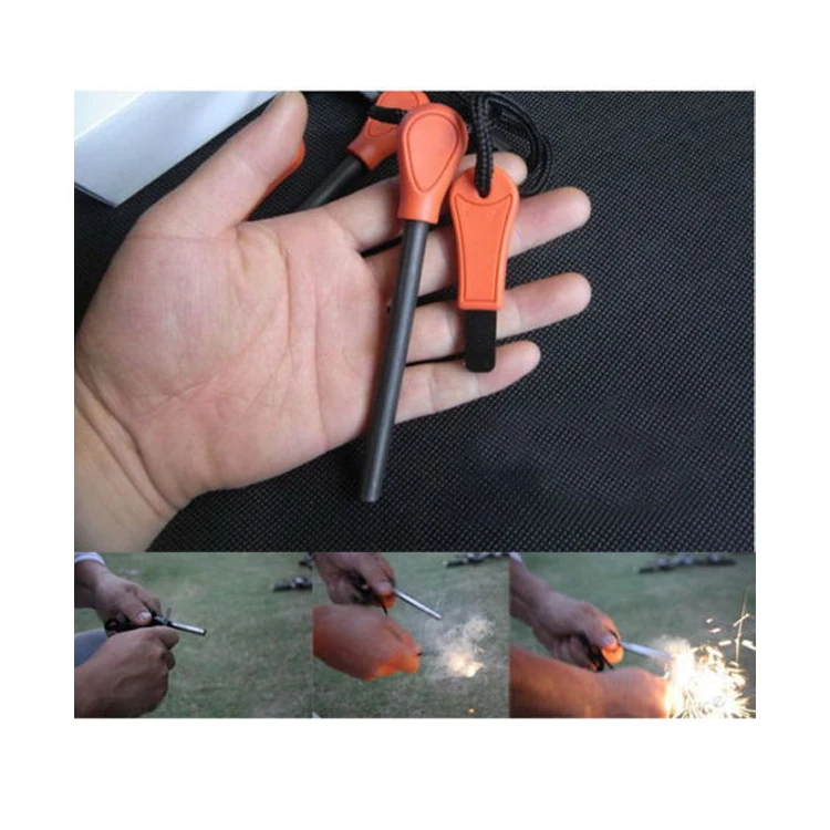 Orange handle FerroceriumFerro Rod Flint Rod Firelighter Survival Fire Starter