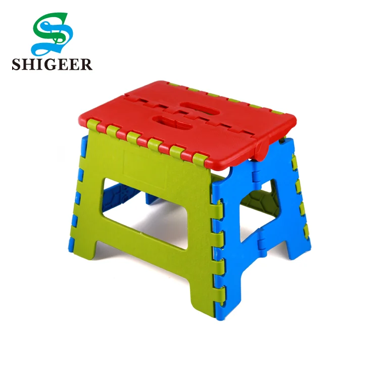 High Quality Customized New Style Portable Colourful Plastic Folding Stool
