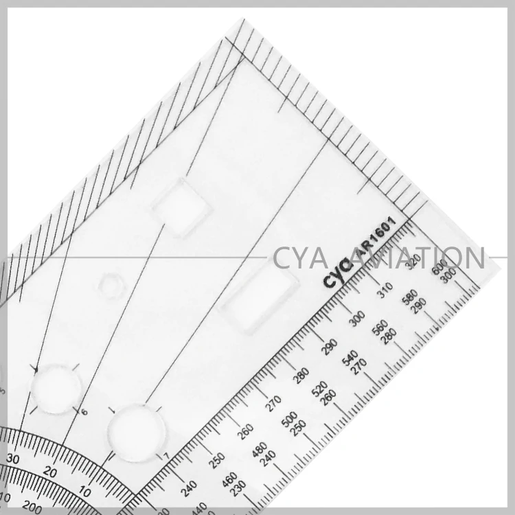 cya brand pilots navigation plotter AR1601 Nautical Miles & Kilometer Miles Aviation Ruler