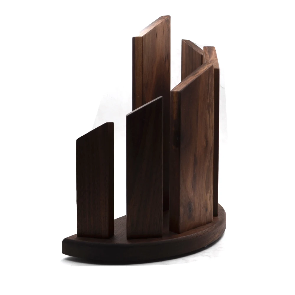 Магнитный кухонный блок для ножей, держатель для ножей и вилок из твердой древесины и с сильной магнитной мощностью