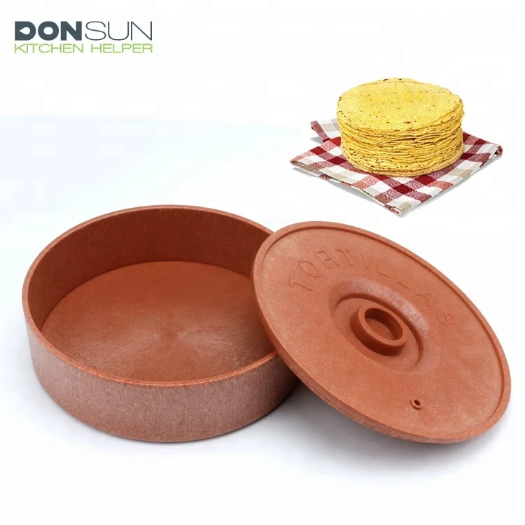 Food grade plastic tortilla warmer container pancake keeper with lid