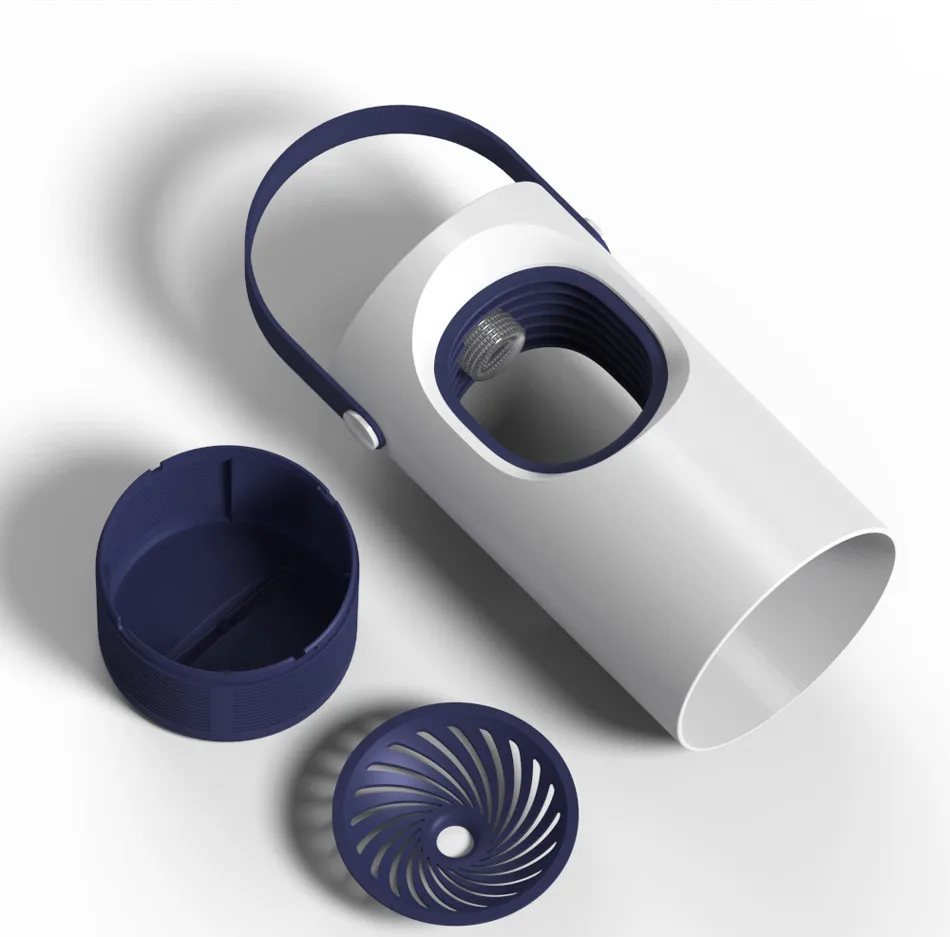 Radiation-free Silent Hanging Anti Mosquito Fly Trap Solar Led Uv Light Mosquito Repelient Grey Mosquito killer lamp