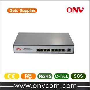 POE коммутатор 8 разъемов IEEE 802.3af Uplink оптический порт