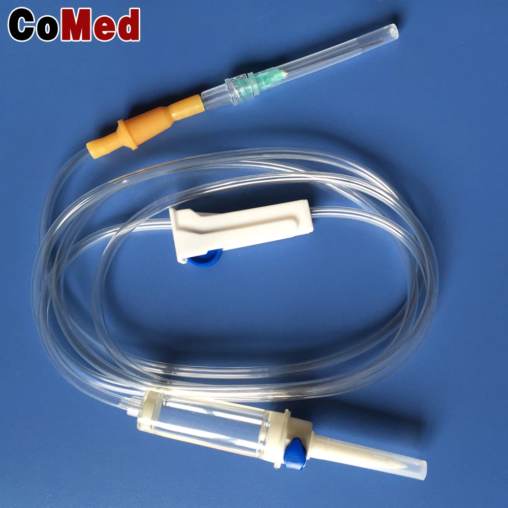 Disposable IV infusion set with air vent 60 drips 20 drips