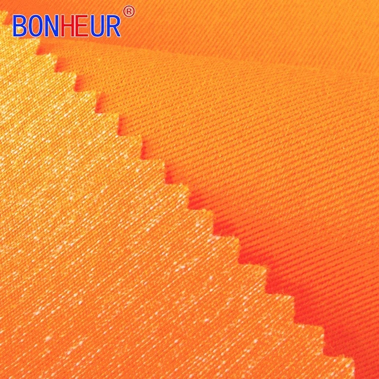 Poly Cotton Twill Fluorescent Orange Workwear Hi Vis Fabric