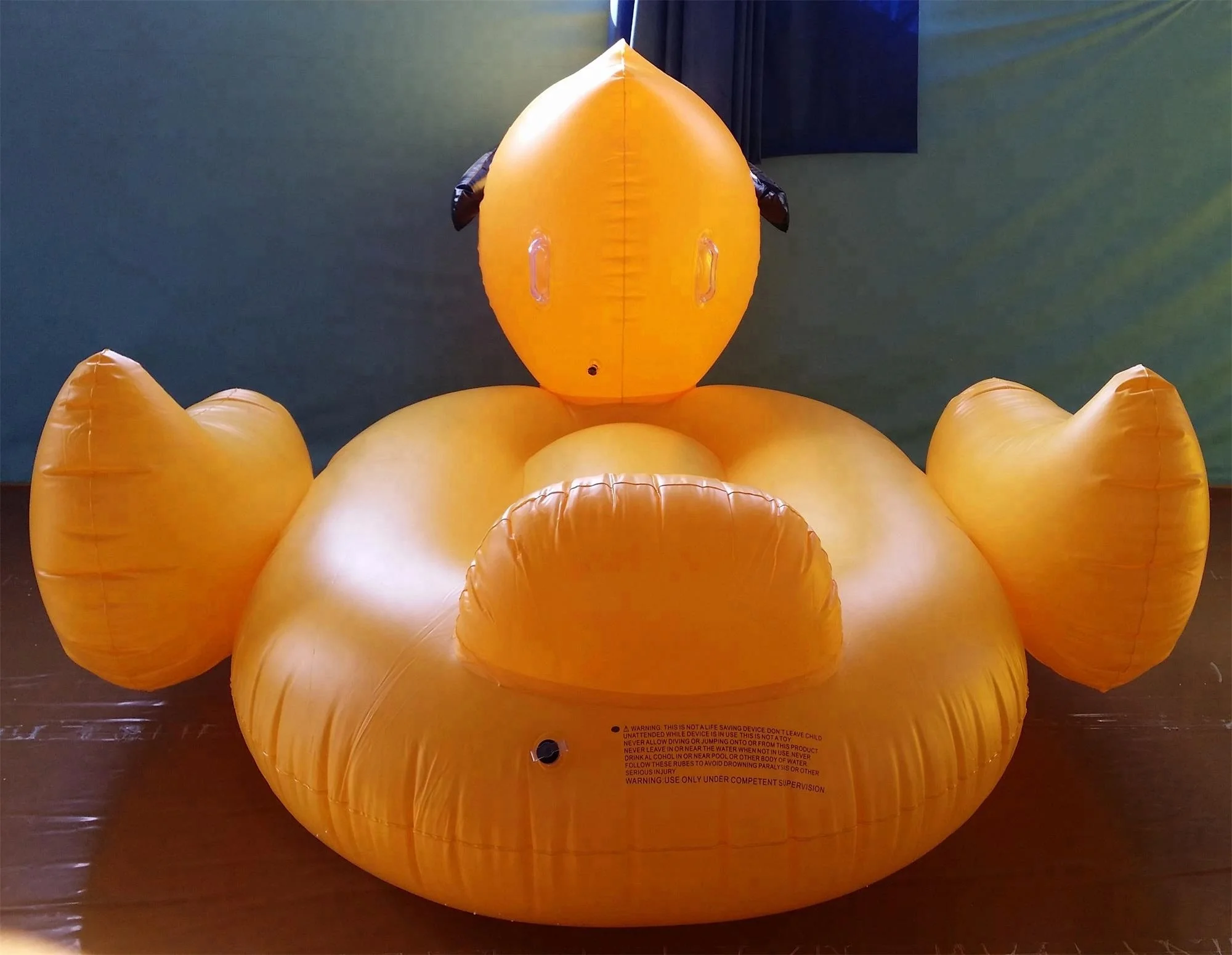 Inflatable duck floats yellow duck pool ride on summer swimming toys