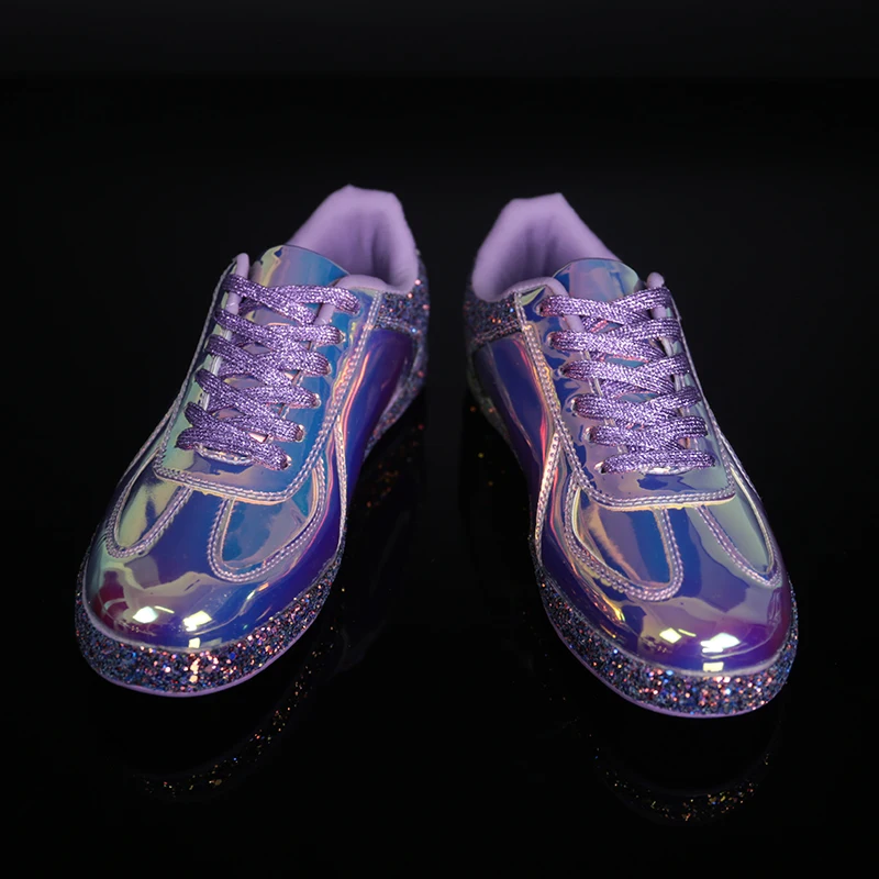 
New Laser Colorful Ladies Casual Shoes Fashion Walking Leather Shoes Women Gowisdom CN;FUJ 1811 Mesh TPR Pu 