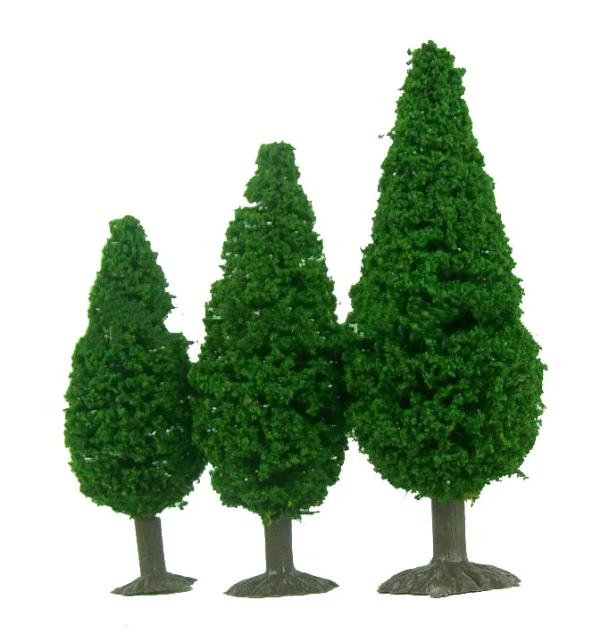 mixed 6cm 8cm 10cm model buildings wire model tree in set