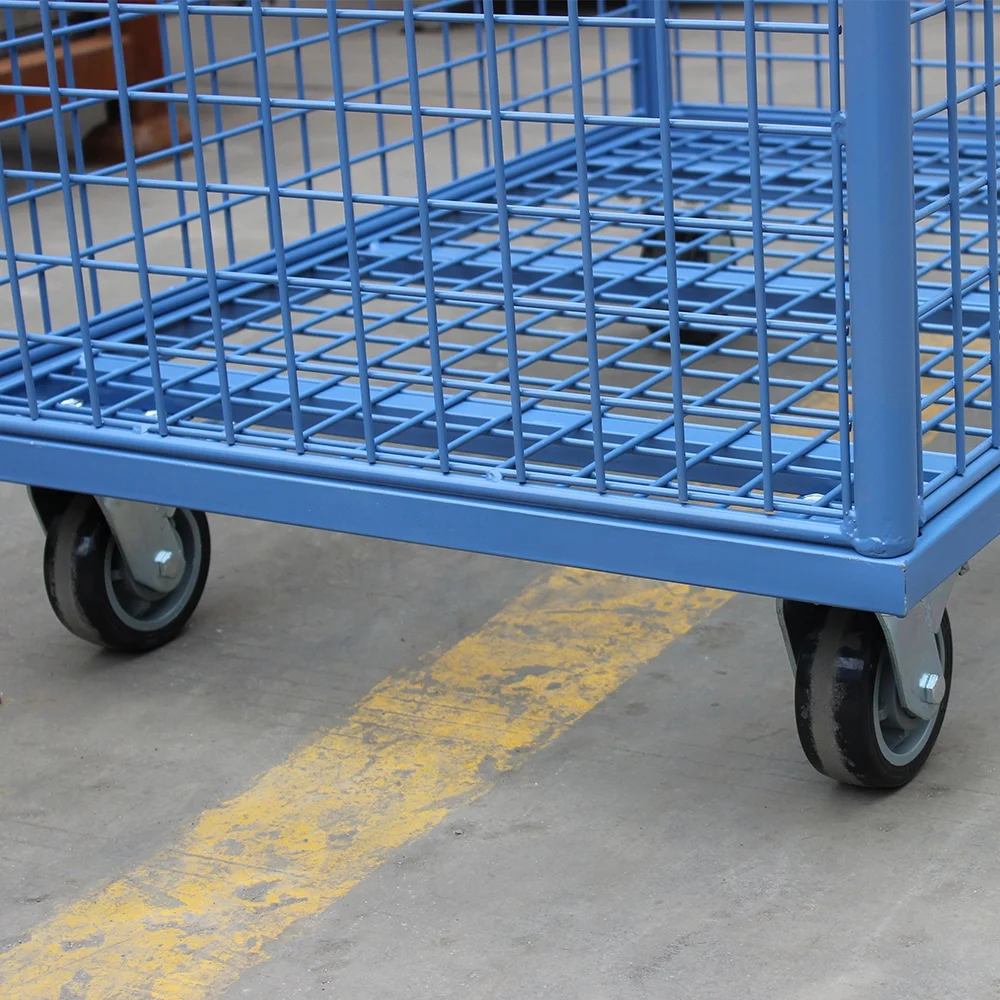 warehouse cage trolley/box trolley with mesh side/picking trolley